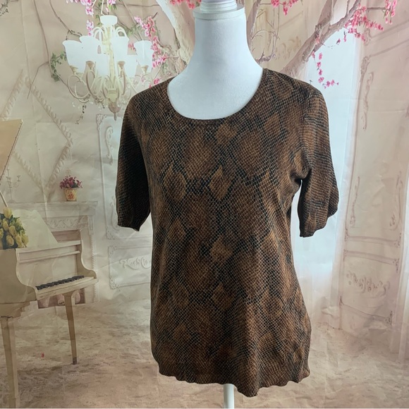 White House Black Market Tops - White House Black Market Snake Skin Blouse